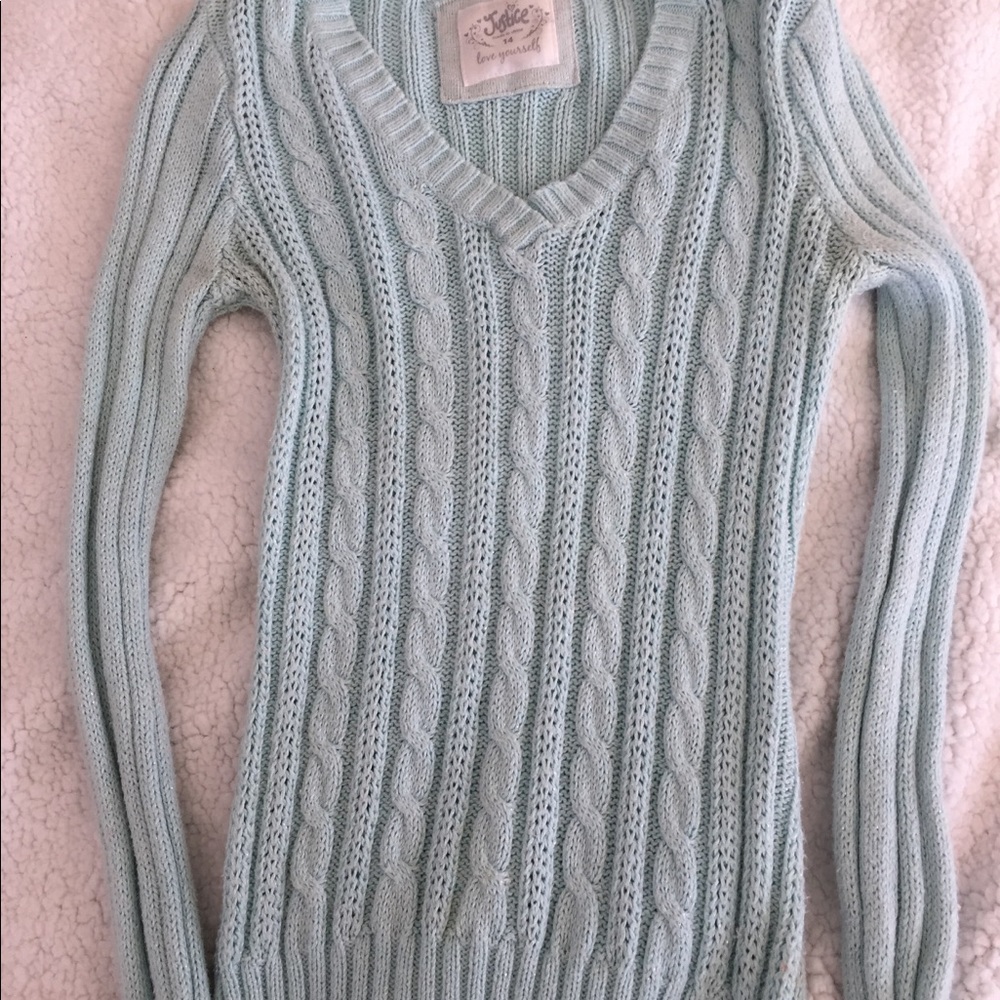 Justice sweater sz 14 girls blue with sparkles